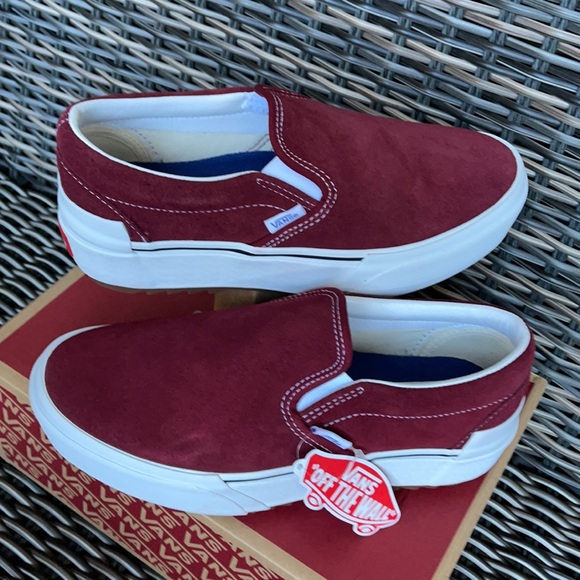 Vans Classic Slip-On Stacked Platform Suede Pomegranate/True White WMNS - Picture 11 of 16